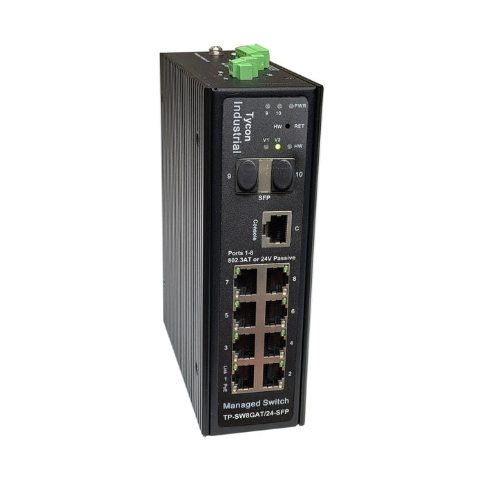 Tycon Power POE SWITCH GIGE 8X 802.3BT 2XSFP MGMT DIN (NEW) - Tycon Systems - (Dev) Baltic Networks
