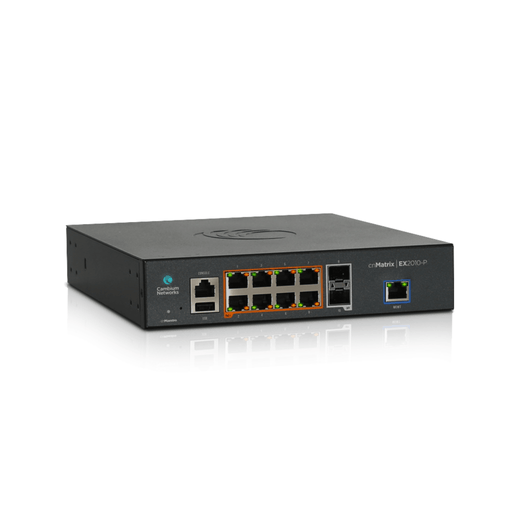 Cambium cnMatrix EX2010-P, Intelligent Ethernet PoE Switch, 8 1G and 2 SFP fiber ports - US Power Cord - Cambium Networks - (Dev) Baltic Networks