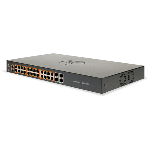 Cambium cnMatrix EX2028-P, Intelligent Ethernet PoE Switch, 24 1G and 4 SFP+ fiber ports - US Power Cord - Cambium Networks - (Dev) Baltic Networks