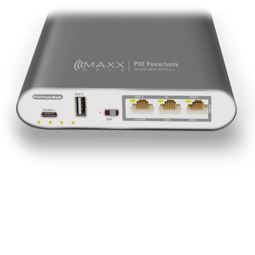 Maxxwave 24V 802.3af/at/bt 26400 mAh Gigabit PoE++ Power Bank - Maxxwave - (Dev) Baltic Networks
