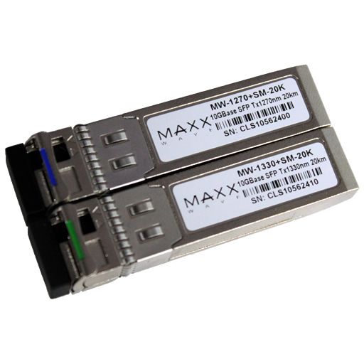 Maxxwave Single-Mode BIDI SFP+ Fiber Module 1330nm/1270nm 20km - Maxxwave - (Dev) Baltic Networks