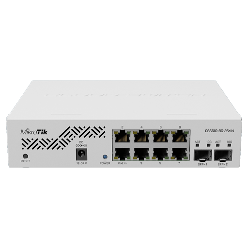 MikroTik Cloud Smart Switch with 8 Port GbE 2 Port 10G SFP+ - MikroTik - (Dev) Baltic Networks