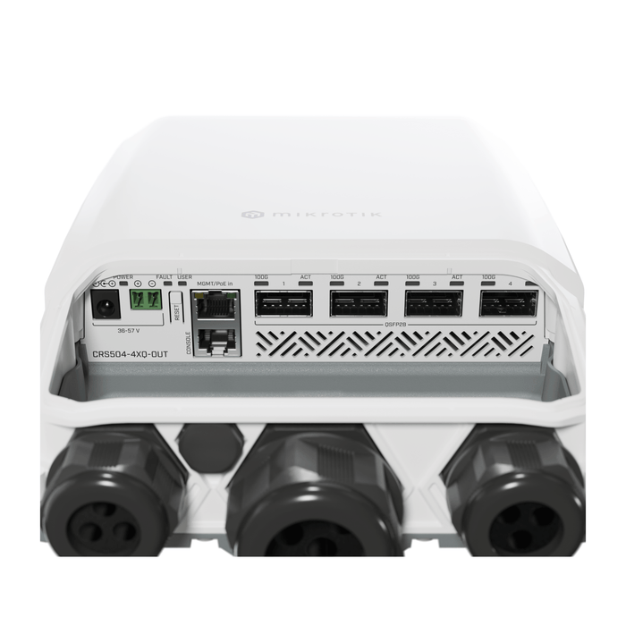MikroTik CRS504 4x QSFP28 100Gbps Outdoor IP66 Cloud Router Switch [CRS504-4XQ-OUT] - MikroTik - (Dev) Baltic Networks
