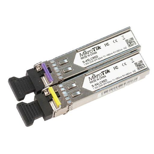 MikroTik SFP 1.25G SM 80km T1490nm/R1550nm & 1.25G SM 80km T1550nm/R1490nm LC Connector DDM Module Pair - MikroTik - (Dev) Baltic Networks