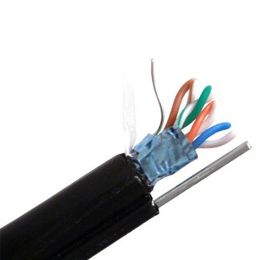 Primus Cable CAT5e Cable 350Mhz Outdoor Shielded Aerial Messenger 1000 Ft. Black (wooden spool) - Primus Cable - (Dev) Baltic Networks