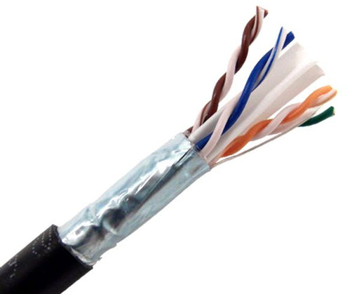 Primus Cable CAT6 Cable 600MHz Indoor/Outdoor UV Resistant Shielded CMR/CMX Drain Wire - 1000 Ft. Black (wooden spool) - Primus Cable - (Dev) Baltic Networks