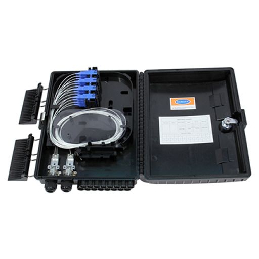 Primus Cable Wall Mount FDU Plastic 16 SC Connections 24 Splices Outdoor Distribution Box (Black) - Primus Cable - (Dev) Baltic Networks