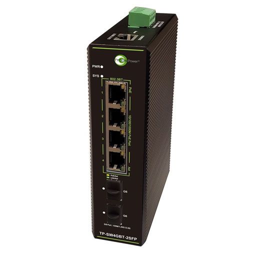 Tycon Power POE Switch GIGE 4X 802.3bt 2x SFP MGMT DIN - TYCON Systems - (Dev) Baltic Networks