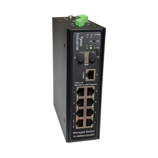 Tycon Power POE SWITCH GIGE 8X 802.3BT 2XSFP MGMT DIN (NEW) - Tycon Systems - (Dev) Baltic Networks