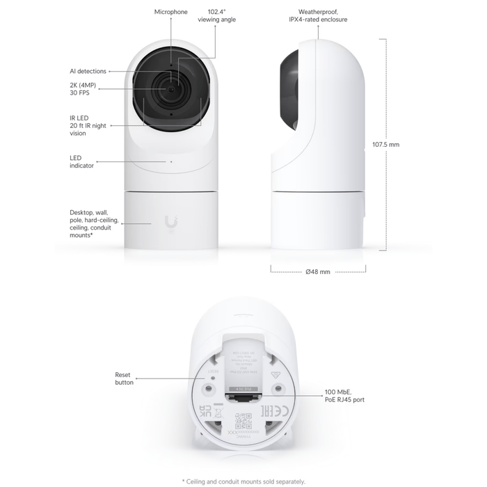 Ubiquiti UniFi G5 Flex 2K HD PoE Camera [UVC-G5-Flex] - Ubiquiti Networks - (Dev) Baltic Networks
